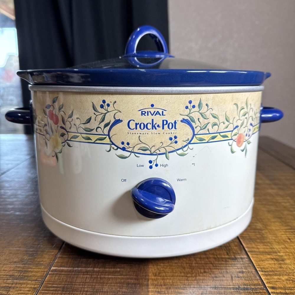 Rival Slow Cooker CrockPot Stoneware Summer Fruit Pattern 3355 5qt  Model SCR509